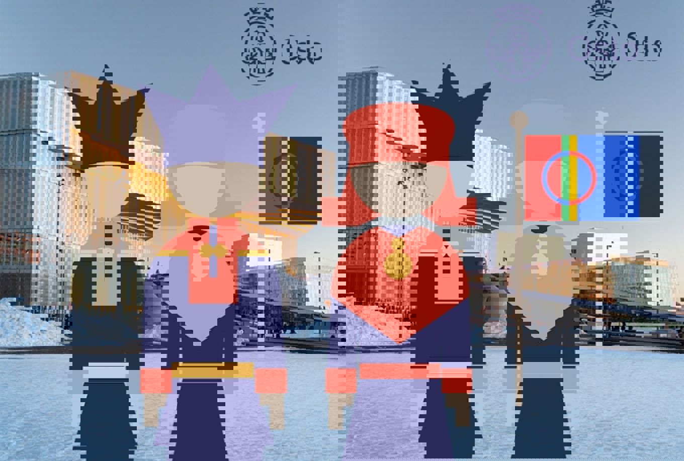 Foto: Osloskolen et par mennesker i samiskeklær