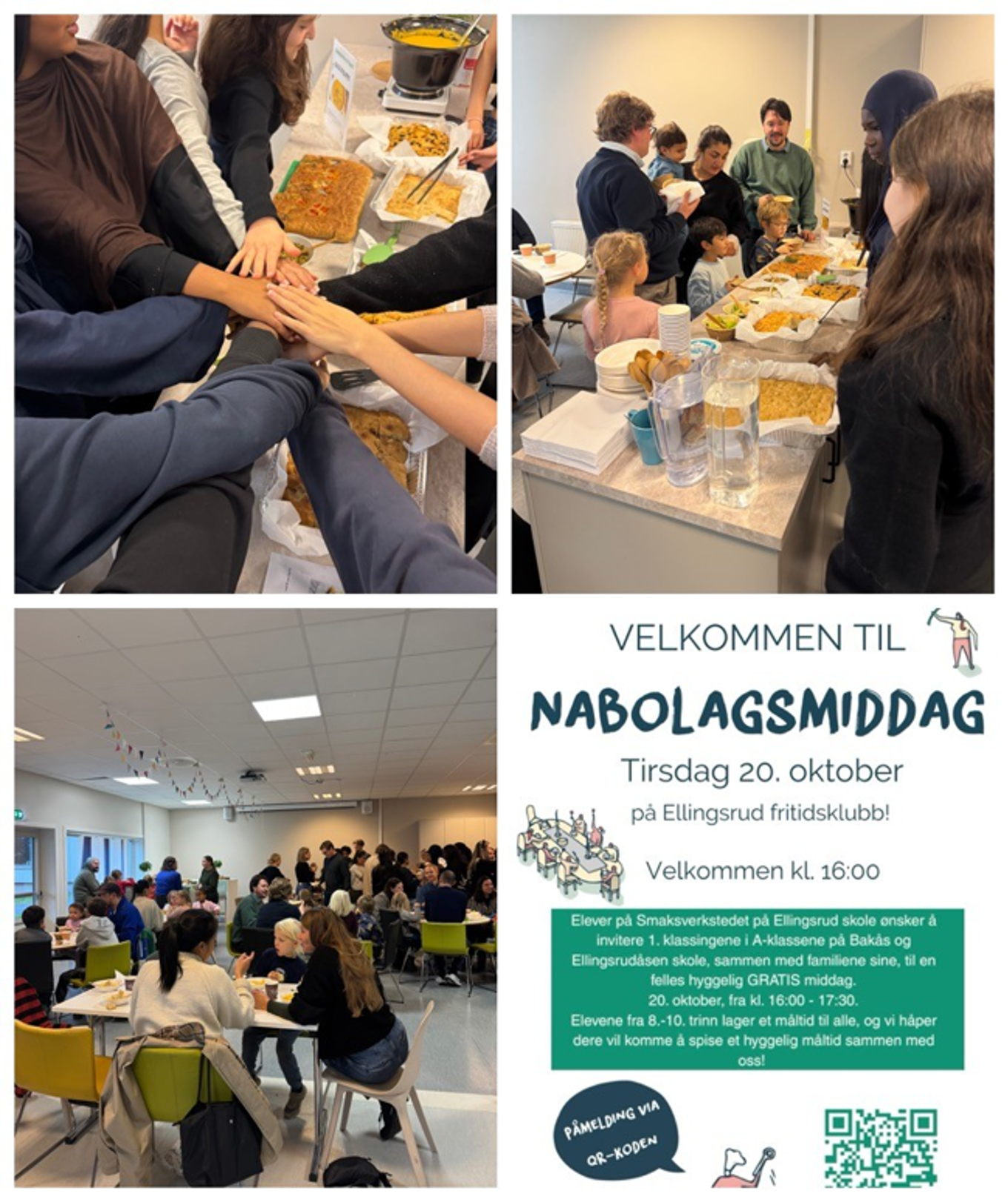 en collage av mat med Smakerverkstedet